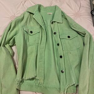 POL Mint Green Corduroy Jacket